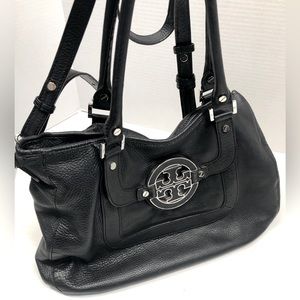 Tory Burch leather bag, black, EUC